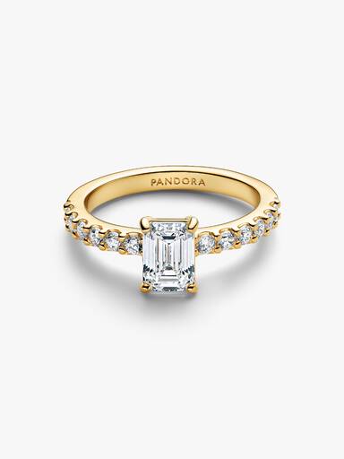 Anello Taglio Baguette Finitura in Oro