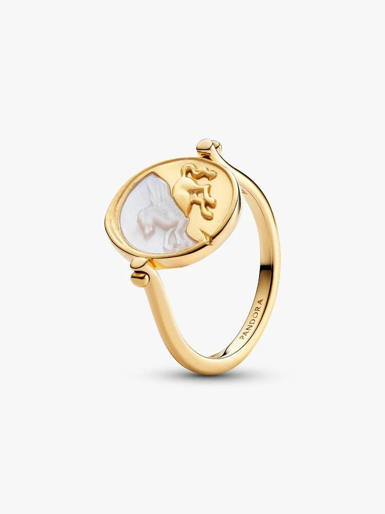 Anello Medallion Pegaso "Ex Animo" Reversibile Esclusiva lega metallica rifinita in Oro