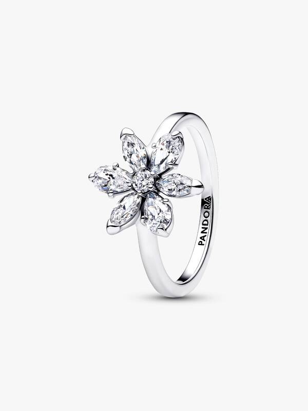 Anello Herbarium Fiore Luminoso Argento Sterling 925