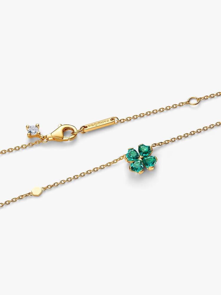 Collana Quadrifoglio Verde Esclusiva lega metallica rifinita in Oro