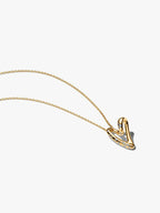 Collana Cuore Linea Sinuosa con Pietre Luminose Esclusiva lega metallica rifinita in Oro
