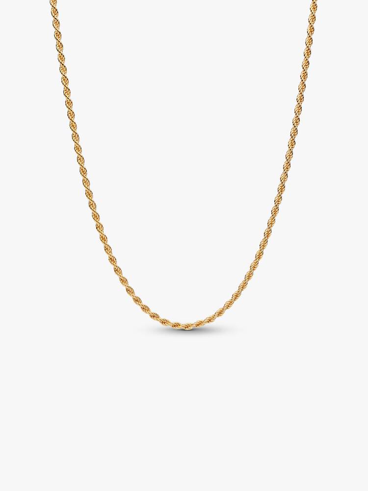 Collana Catenina Corda Intrecciata Esclusiva lega metallica rifinita in Oro