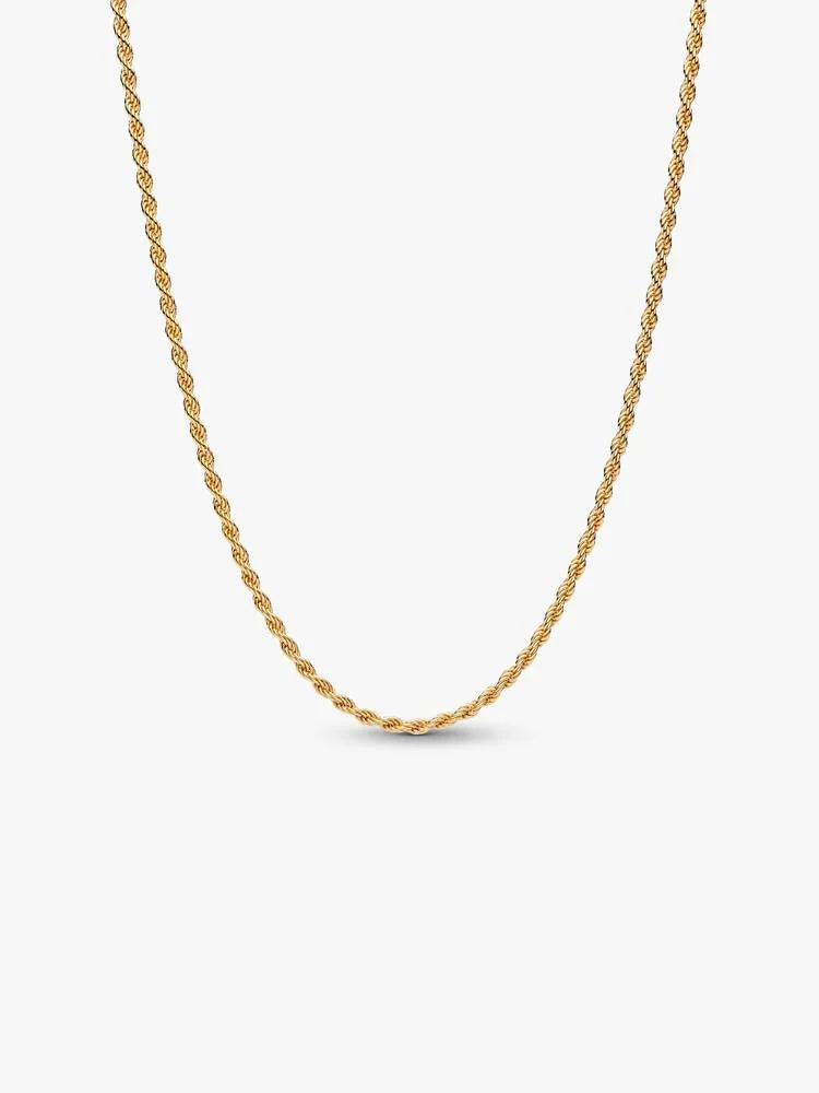 Collana Catenina Corda Intrecciata Esclusiva lega metallica rifinita in Oro