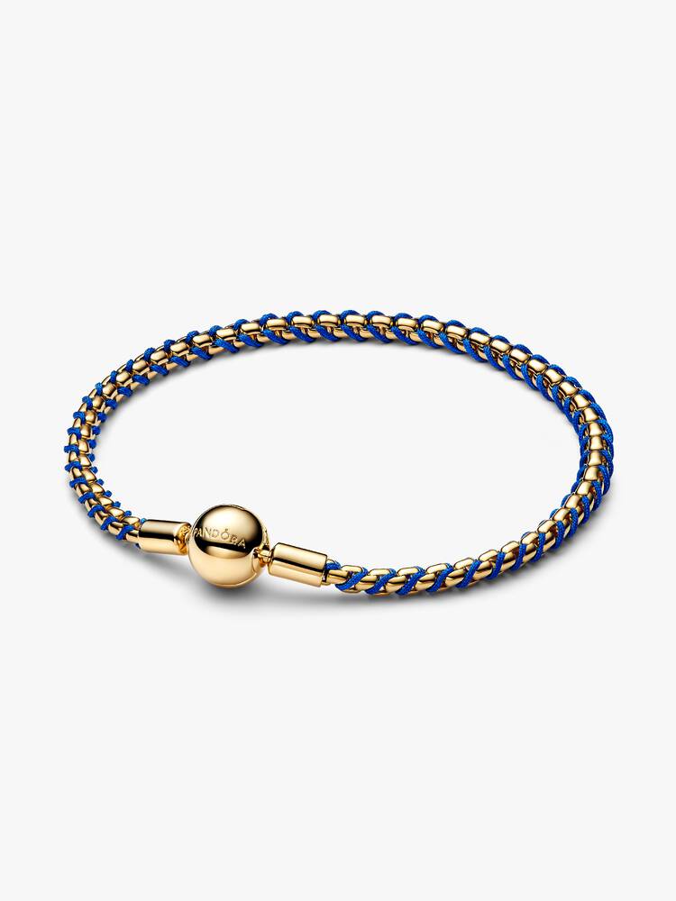 Bracciale Intreccio Tessuto Blu Esclusiva lega metallica rifinita in Oro