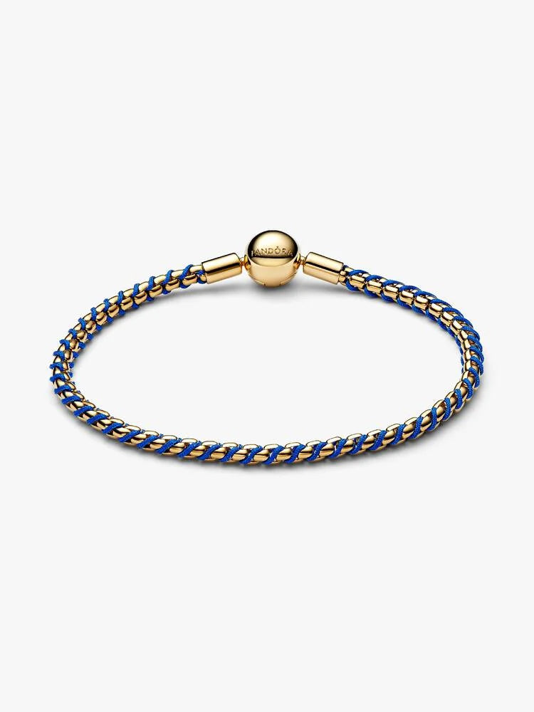Bracciale Intreccio Tessuto Blu Esclusiva lega metallica rifinita in Oro