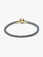 Bracciale Intreccio Tessuto Blu Esclusiva lega metallica rifinita in Oro