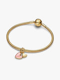 Charm Pendente Unione di Cuori Mamma e Figlia divisibile Finitura in Oro
