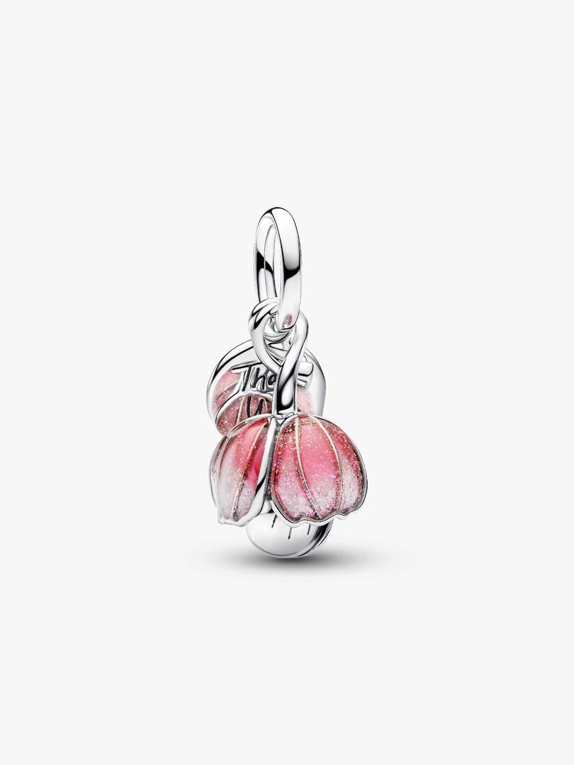 Charm Pendente Fiore "Thank you" Argento Sterling 925