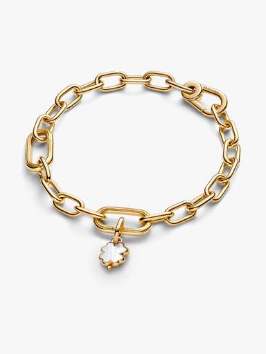 Charm Mini Pendente Quadrifoglio Bianco Pandora ME Finitura in Oro