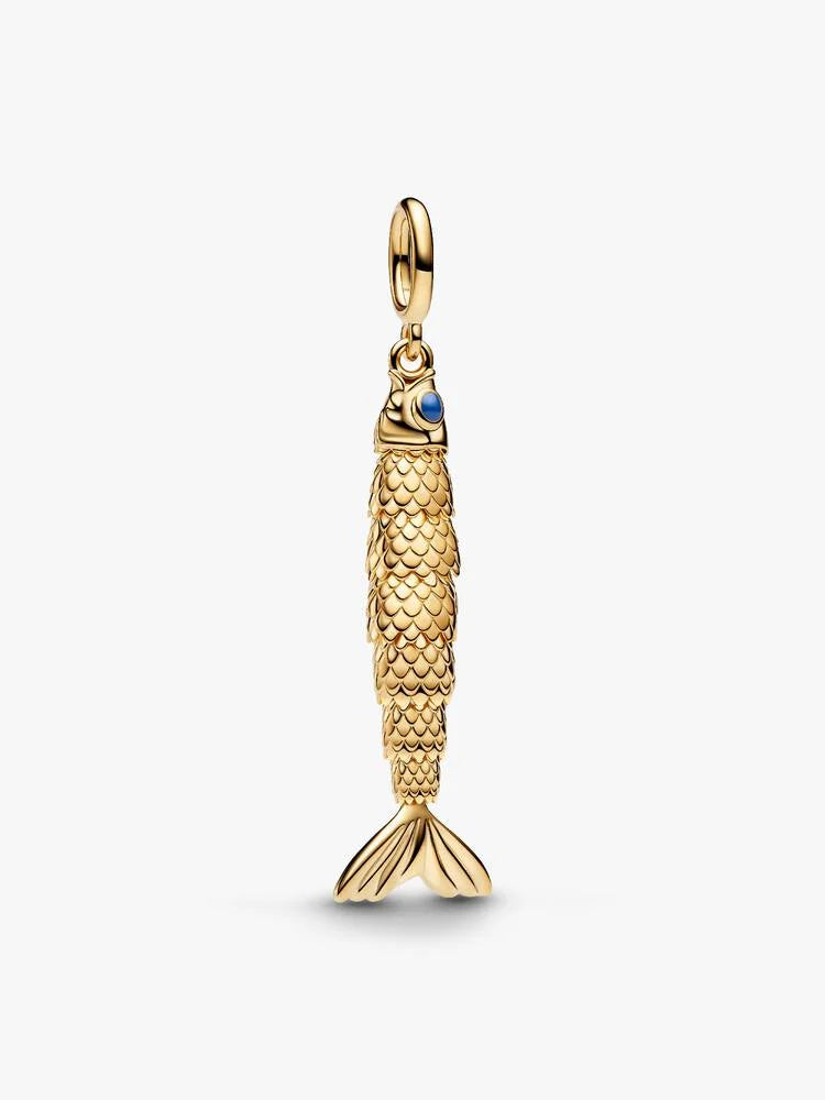 Charm Pendente Sardina Esclusiva lega metallica rifinita in Oro