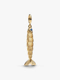 Charm Pendente Sardina Esclusiva lega metallica rifinita in Oro