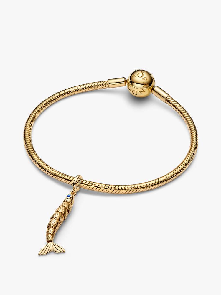 Charm Pendente Sardina Esclusiva lega metallica rifinita in Oro