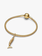 Charm Pendente Sardina Esclusiva lega metallica rifinita in Oro