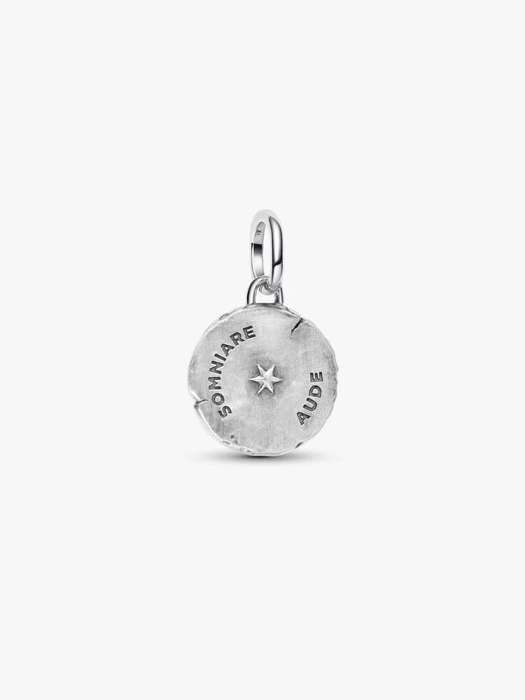 Charm Medallion Farfalla "Somniare Aude" Argento Sterling 925, Esclusiva lega metallica rifinita in Oro