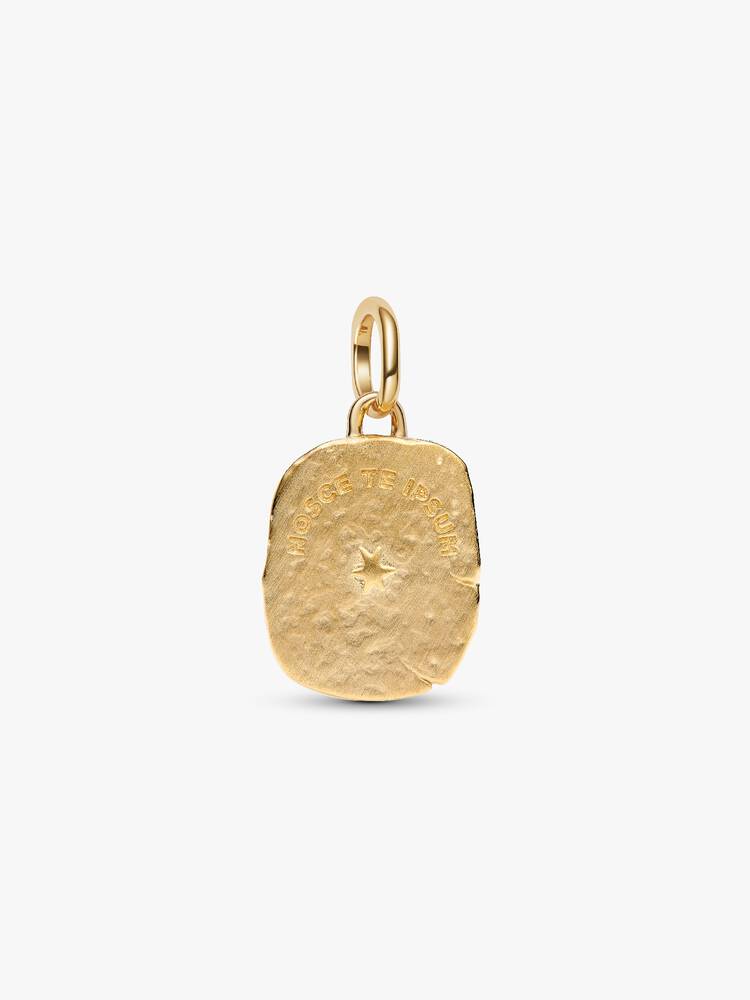 Charm Medallion Occhio "Nosce Te Ipsum" Argento Sterling 925, Esclusiva lega metallica rifinita in Oro