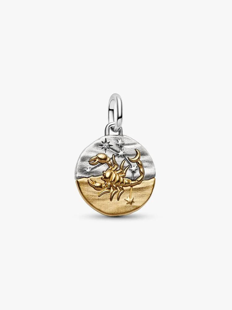 Charm Medallion Scorpione Argento Sterling 925, Esclusiva lega metallica rifinita in Oro