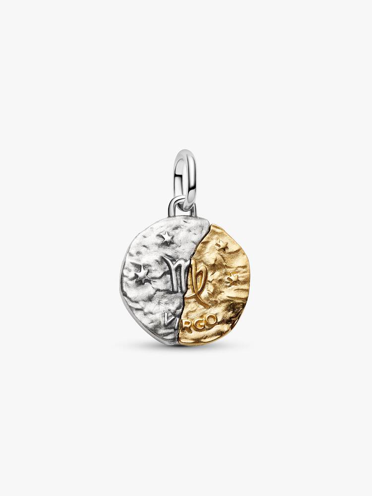 Charm Medallion Vergine Argento Sterling 925, Esclusiva lega metallica rifinita in Oro