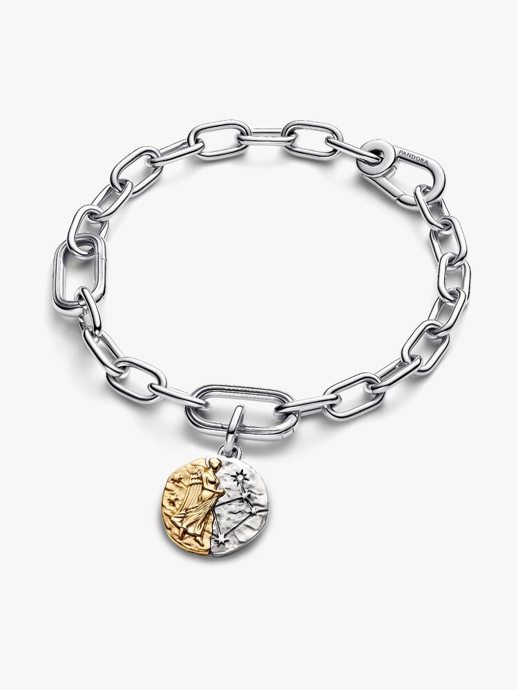 Charm Medallion Vergine Argento Sterling 925, Esclusiva lega metallica rifinita in Oro