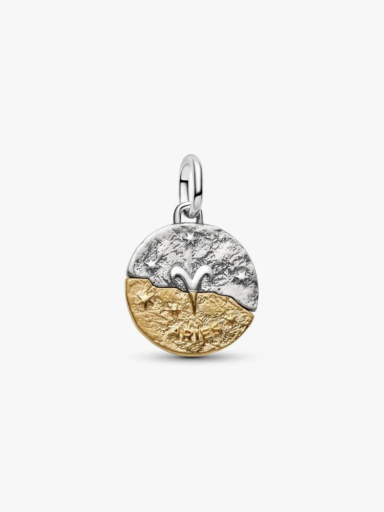 Charm Medallion Ariete Argento Sterling 925, Esclusiva lega metallica rifinita in Oro