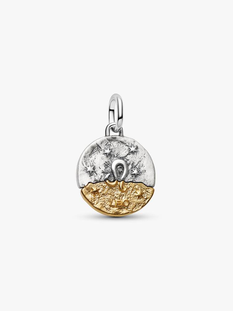 Charm Medallion Leone Argento Sterling 925, Esclusiva lega metallica rifinita in Oro