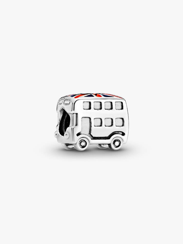 Charm Bus Londinese con Bandiera Argento Sterling 925