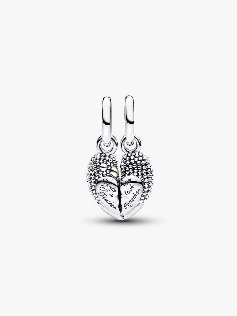 Charm Pendente Uccellini Innamorati Divisibile Argento Sterling 925