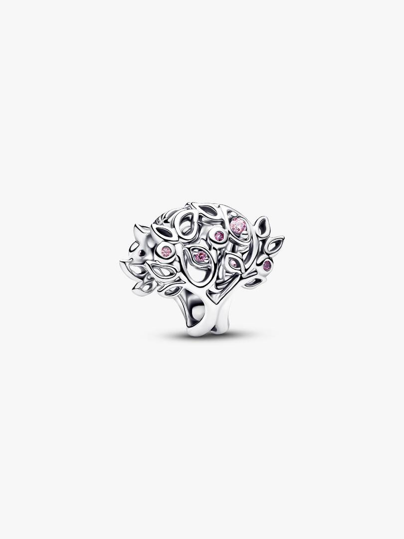 Charm Openwork Albero della Famiglia Argento Sterling 925