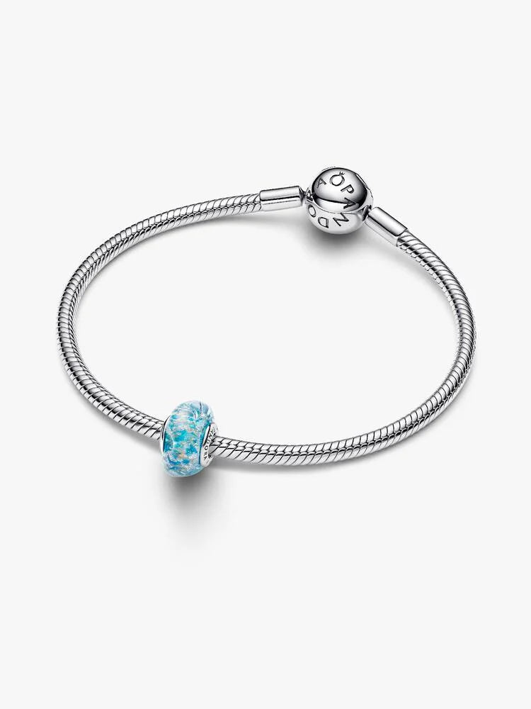 Charm Vetro di Murano Acqua Cristallina Argento Sterling 925