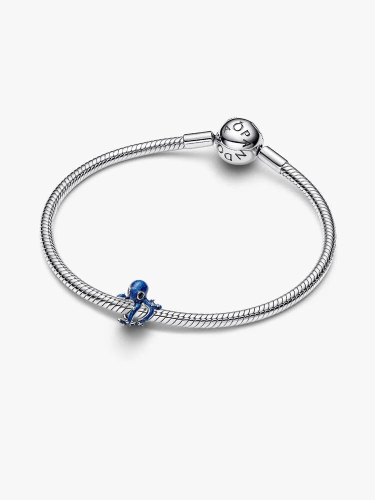 Charm Polpo Blu Argento Sterling 925