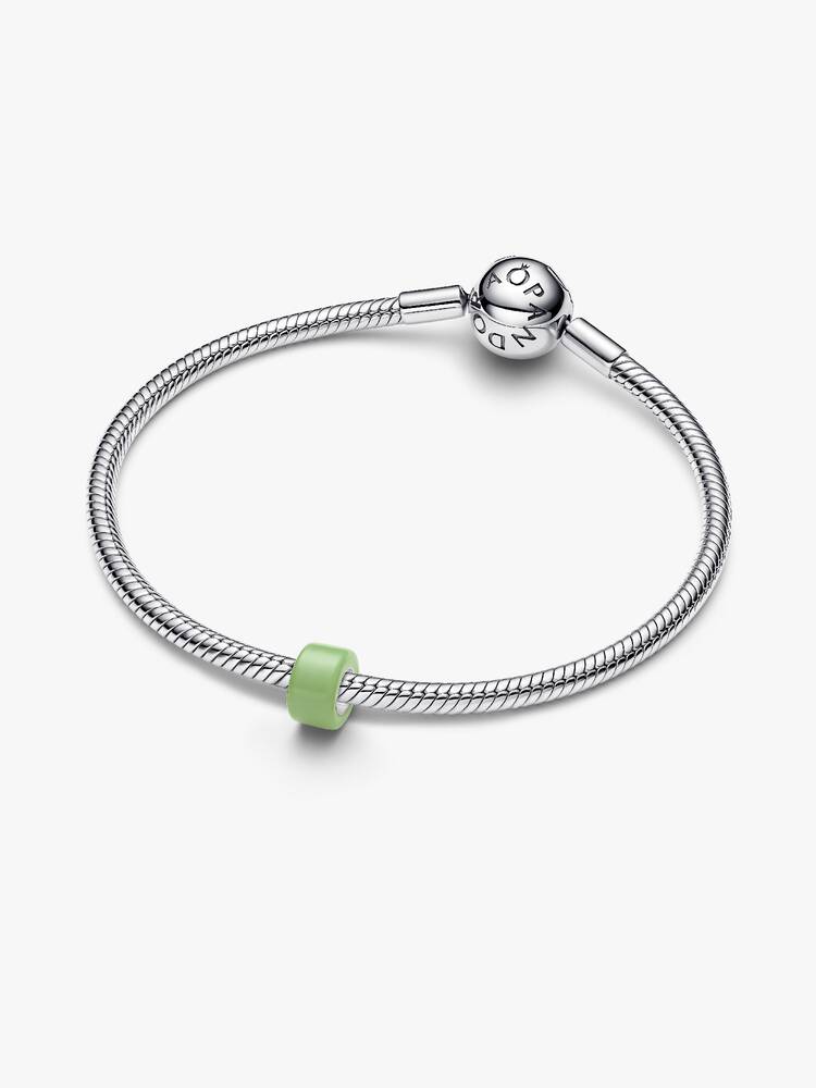 Mini Charm Vetro di Murano Verde Argento Sterling 925
