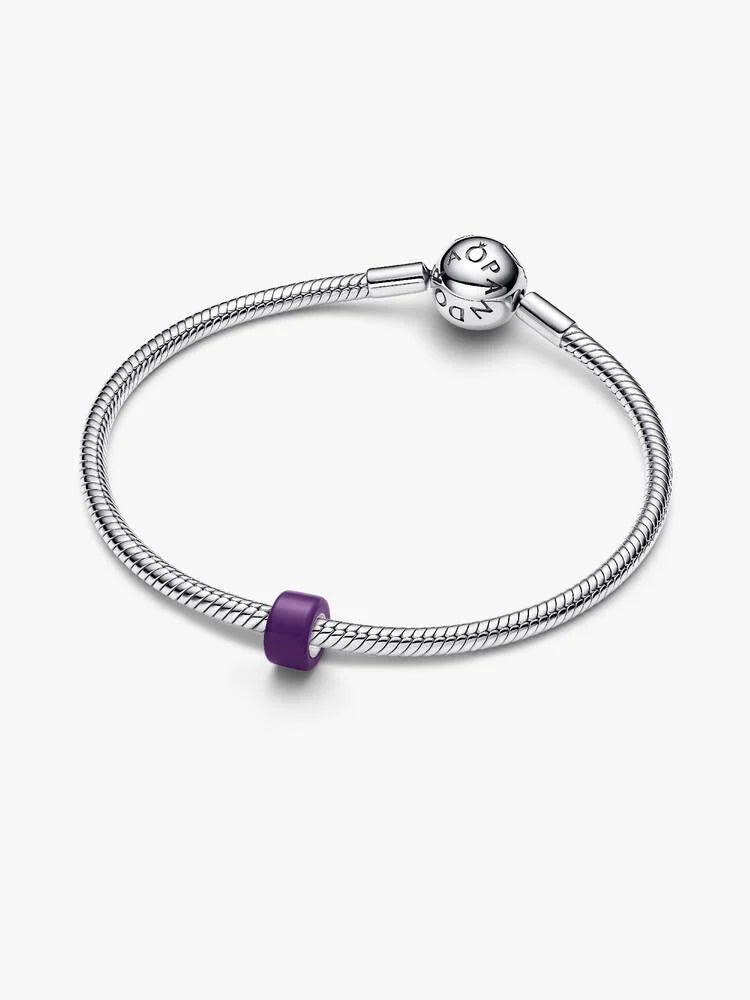 Mini Charm Vetro di Murano Viola Argento Sterling 925