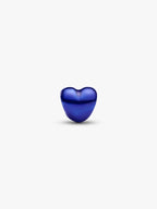 Mini Charm Cuore effetto metallico blu Argento Sterling 925