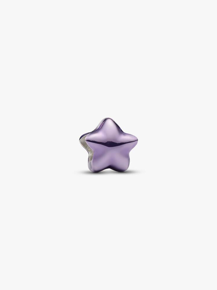 Mini Charm Stella effetto metallico viola Argento Sterling 925