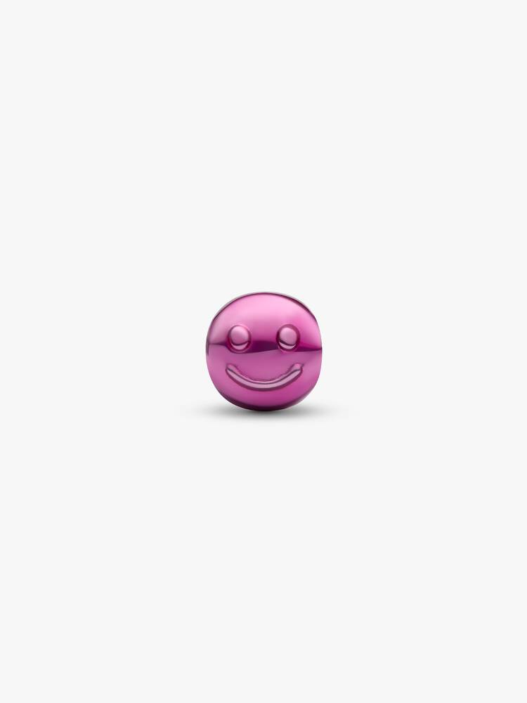 Mini Charm Smile effetto metallico rosa Argento Sterling 925