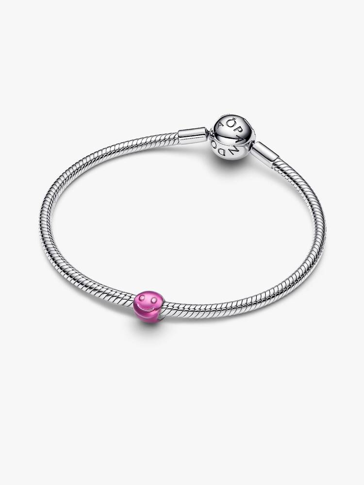 Mini Charm Smile effetto metallico rosa Argento Sterling 925