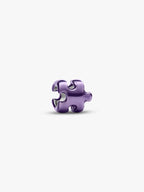 Mini Charm Puzzle effetto metallico viola Argento Sterling 925