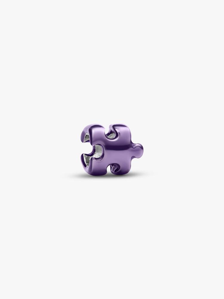 Mini Charm Puzzle effetto metallico viola Argento Sterling 925