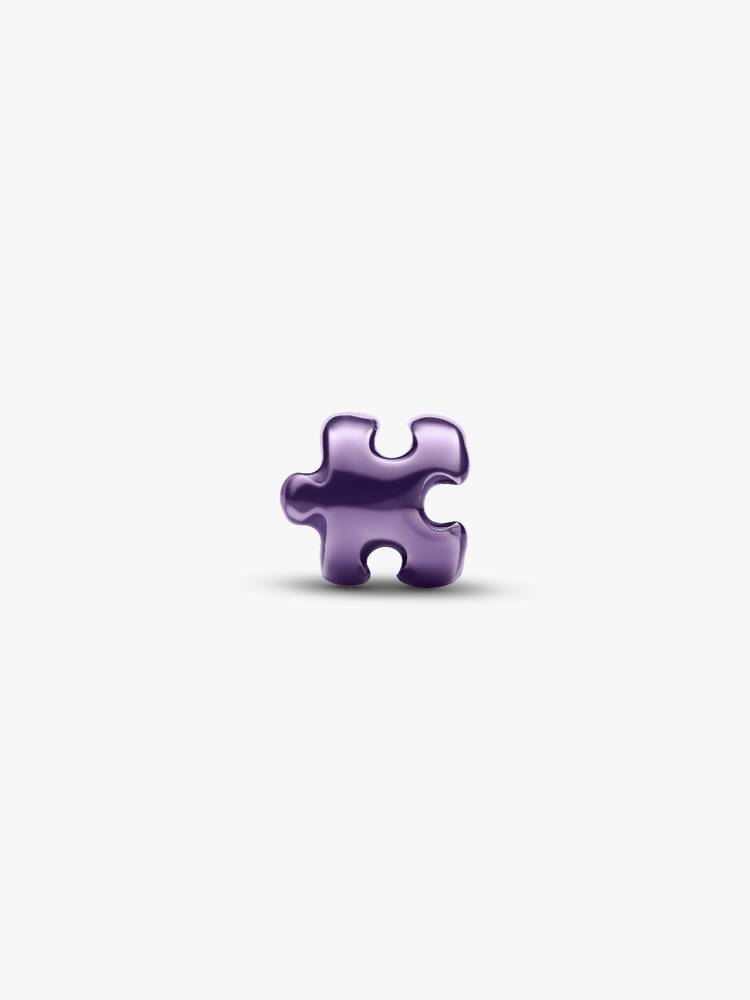 Mini Charm Puzzle effetto metallico viola Argento Sterling 925