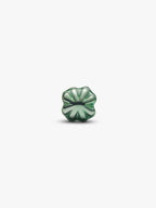 Mini Charm Quadrifoglio effetto metallico verde Argento Sterling 925