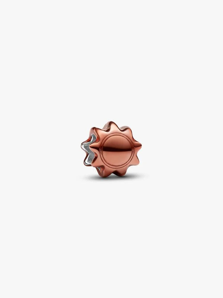 Mini Charm Sole effetto metallico arancione Argento Sterling 925