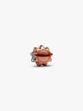 Mini Charm Sole effetto metallico arancione Argento Sterling 925