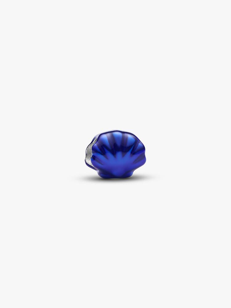 Mini Charm Conchiglia effetto metallico blu Argento Sterling 925