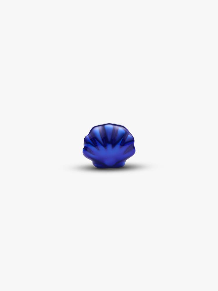 Mini Charm Conchiglia effetto metallico blu Argento Sterling 925