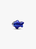 Mini Charm Pesce effetto metallico blu Argento Sterling 925
