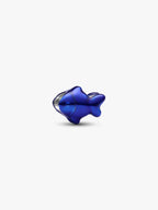 Mini Charm Pesce effetto metallico blu Argento Sterling 925
