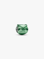 Mini Charm Gufo effetto metallico verde Argento Sterling 925