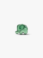 Mini Charm Elefante effetto metallico verde Argento Sterling 925