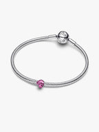 Mini Charm Fungo effetto metallico rosa Argento Sterling 925