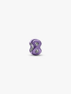 Mini Charm Infinito effetto metallico viola Argento Sterling 925