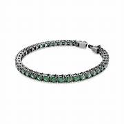 Bracciale Tennis Matrix Taglio Round, Verde, Placcato rutenio